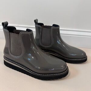 Cougar Women's Glossy Gray Chelsea Rain Boots Kensington Size 7
